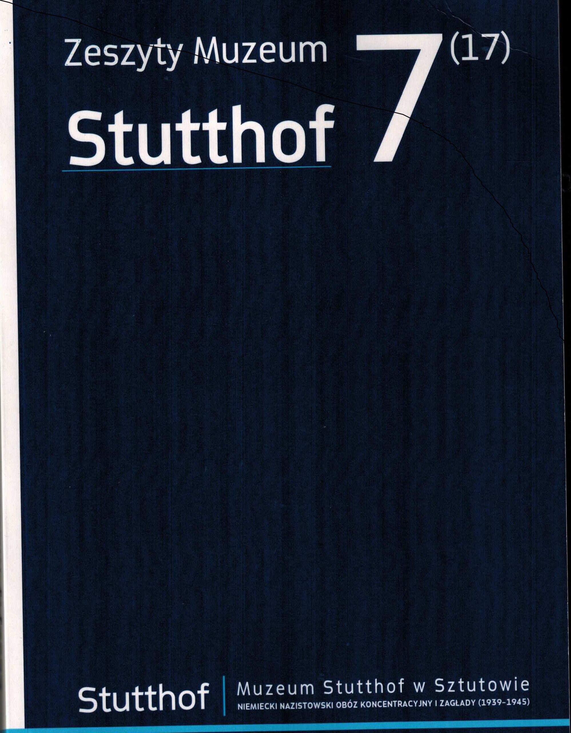 Okładka publikacji Zeszyty Muzeum Stutthof nr 7