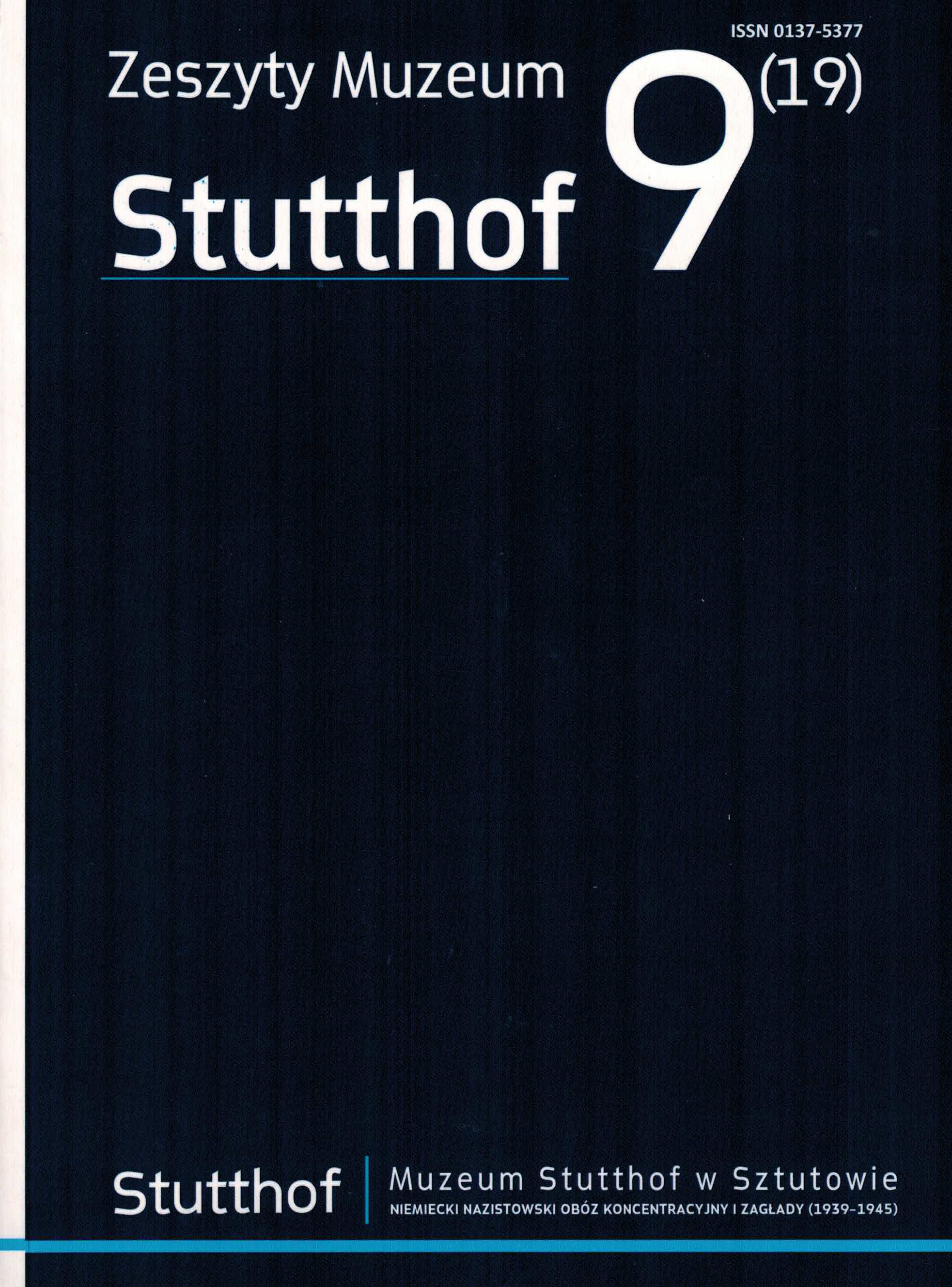okładka Zeszyt Muzeum Stutthof 9 (19)