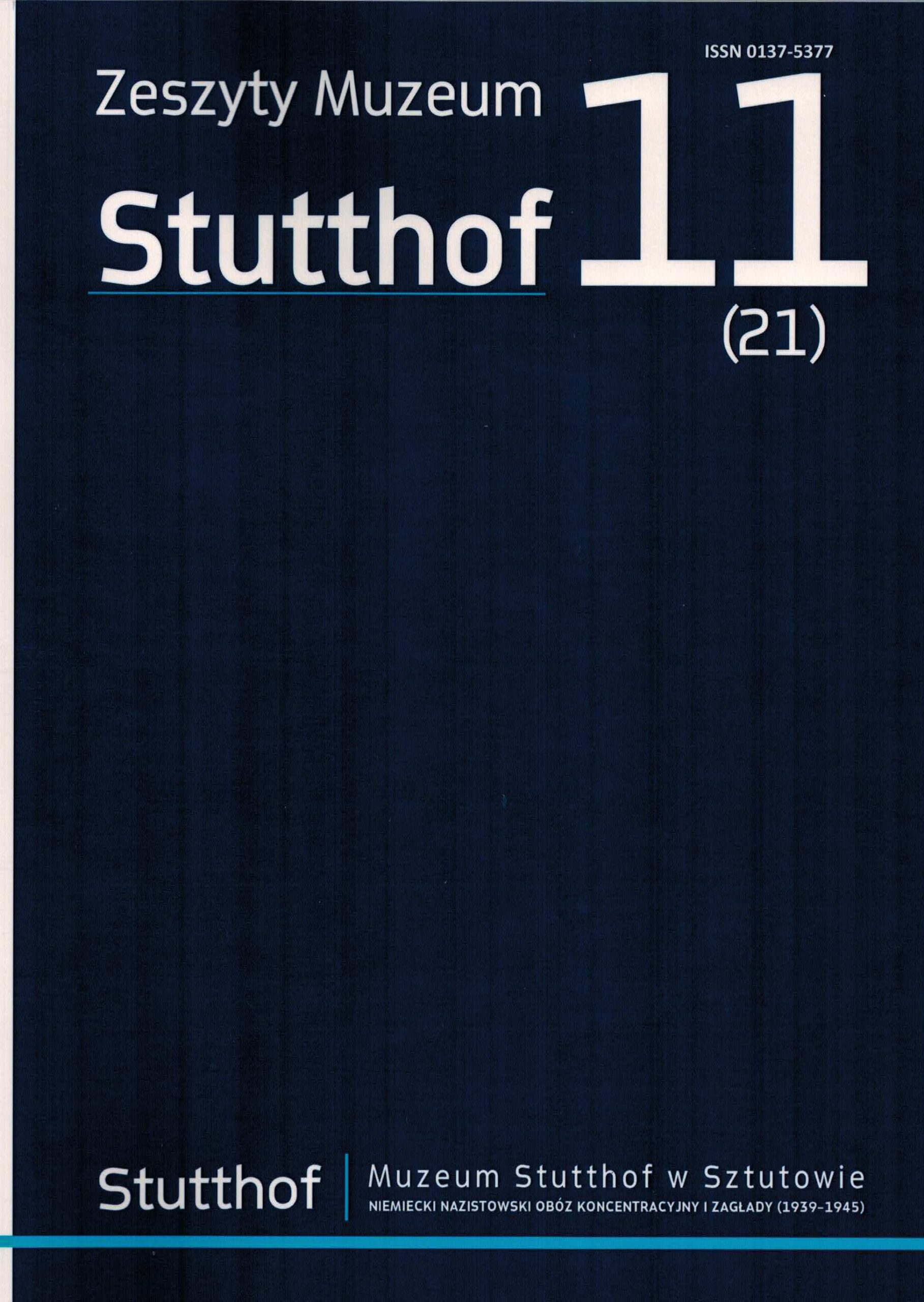 Okładka Zeszyty Muzeum Stutthof 11(21)