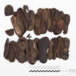 Soles of children's leather shoes. Condition before conservation. Photo Rewards