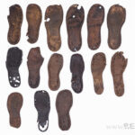 Soles of children's leather shoes. Condition after conservation. Photo Rewards